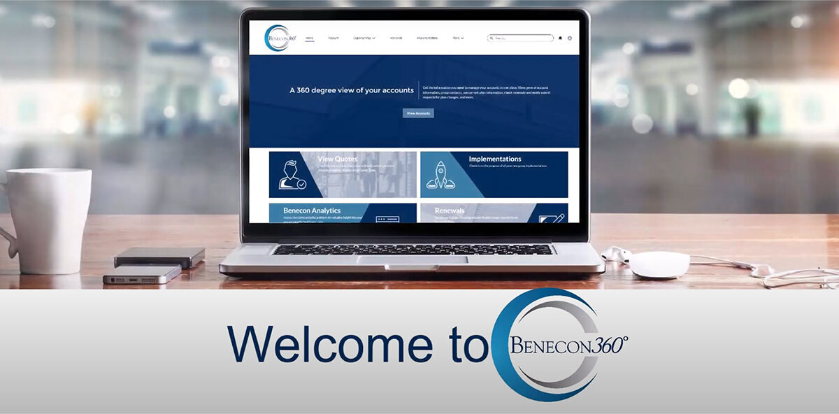 Benecon360 platform on a laptop