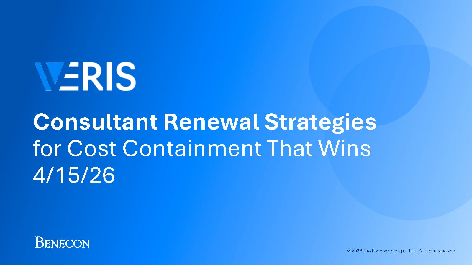 Session 1: Consultant Renewal Strategies